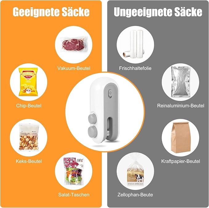 Portable Mini Sealing Machine 2 in 1 USB Rechargeable