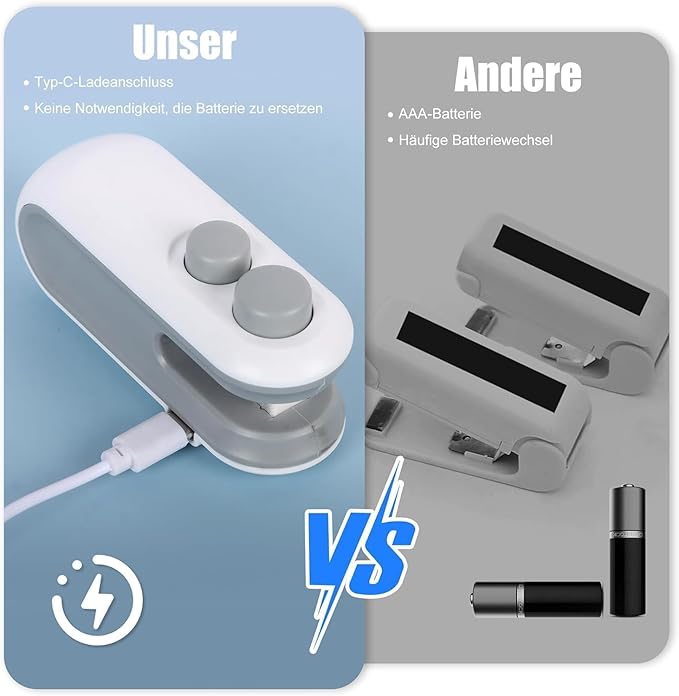 Portable Mini Sealing Machine 2 in 1 USB Rechargeable